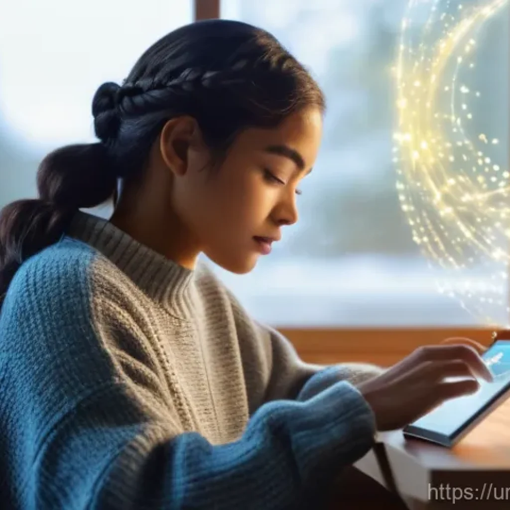 생성적 대화법의 주요 기법 - **A Collaborative AI Study Session**
A young female university student (early 20s), with braided...